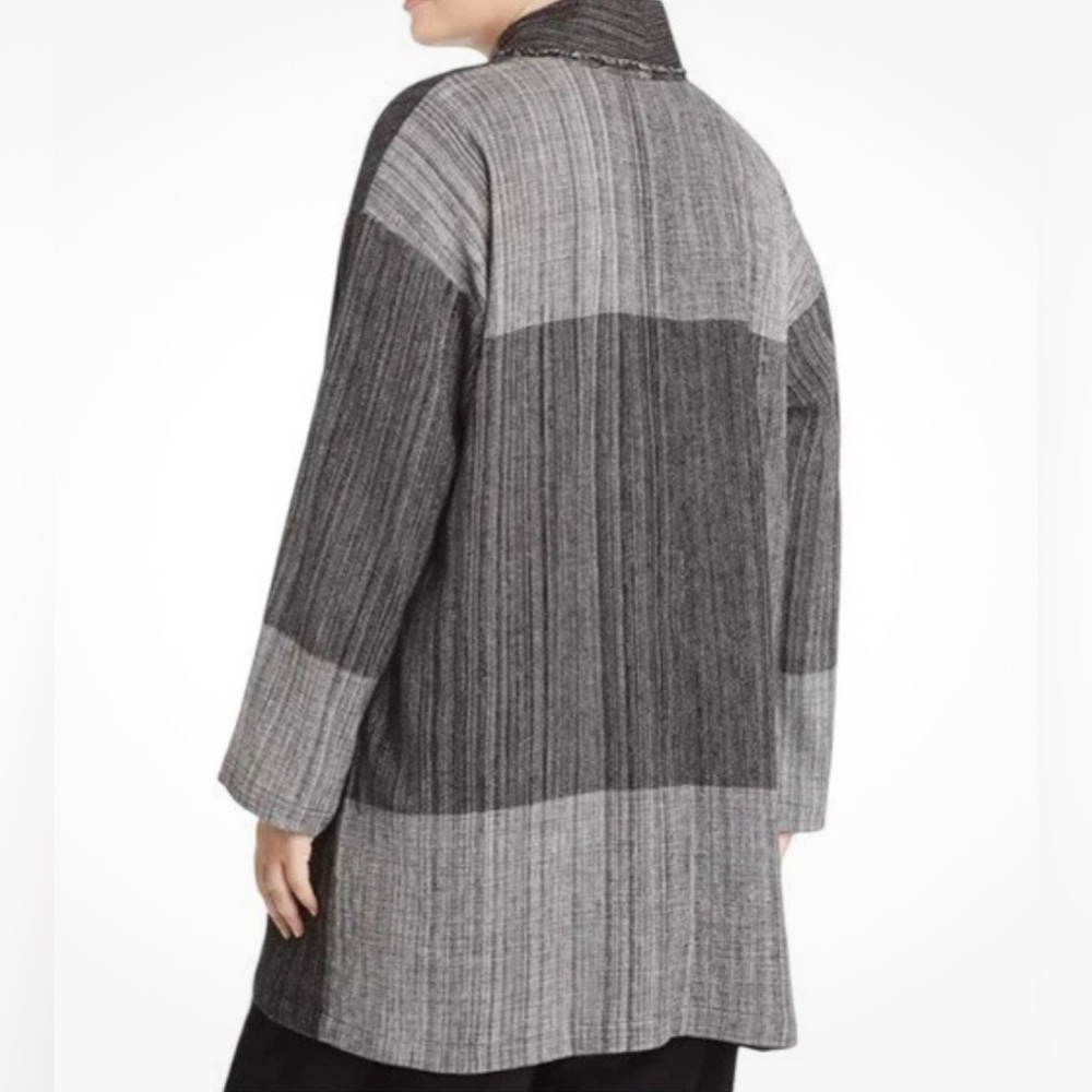Eileen Fisher Color-Block Shawl Collar Jacket Size s/m oversized A651 - Picture 2 of 7
